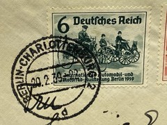 1939 Germany Semi Post Airmail Berlin to Denmark, Scott Catalog# B134-136.