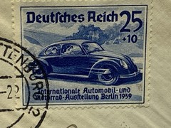 1939 Germany Semi Post Airmail Berlin to Denmark, Scott Catalog# B134-136.