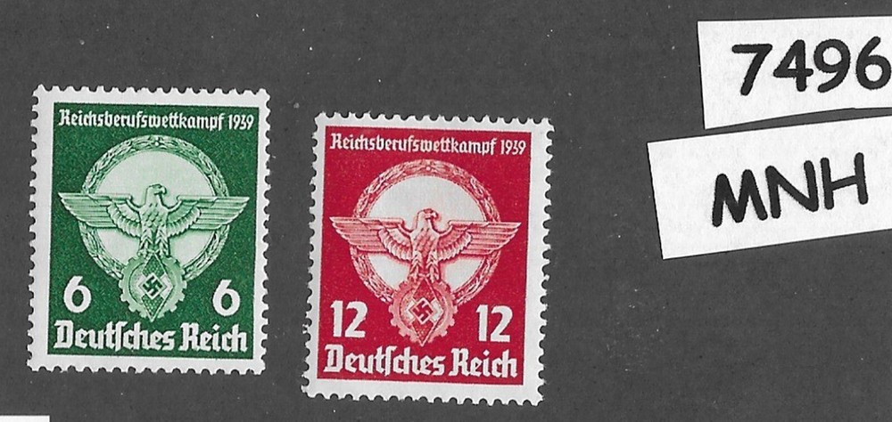 #7496 MNH stamp set Sc 490 – 491 / 1939 / Third Reich Germany Young Workers