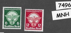 #7496 MNH stamp set Sc 490 – 491 / 1939 / Third Reich Germany Young Workers