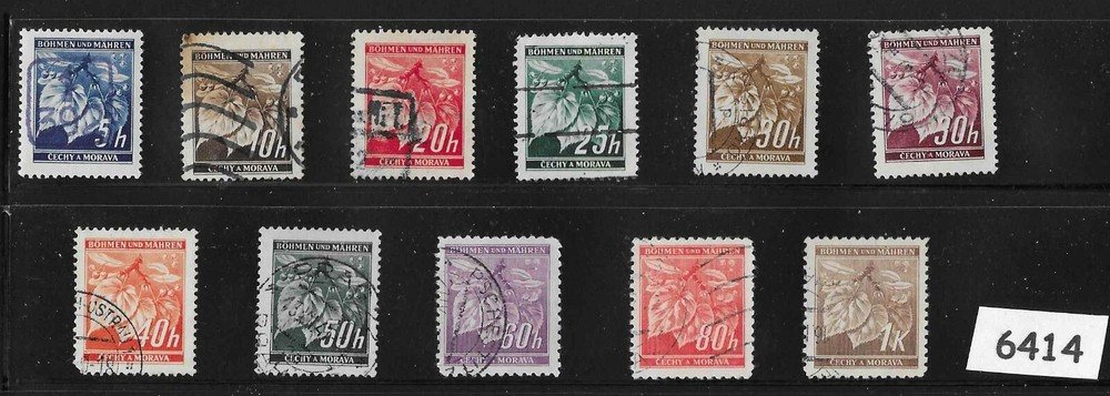 #6414 WWII 1940s Stamp set / Third Reich / Linden Leaves / Germany Occupation