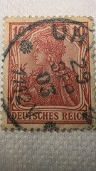 RARE Germania 10 Pfennig Carmine Deutsches Reich Vintage Used German Postage…