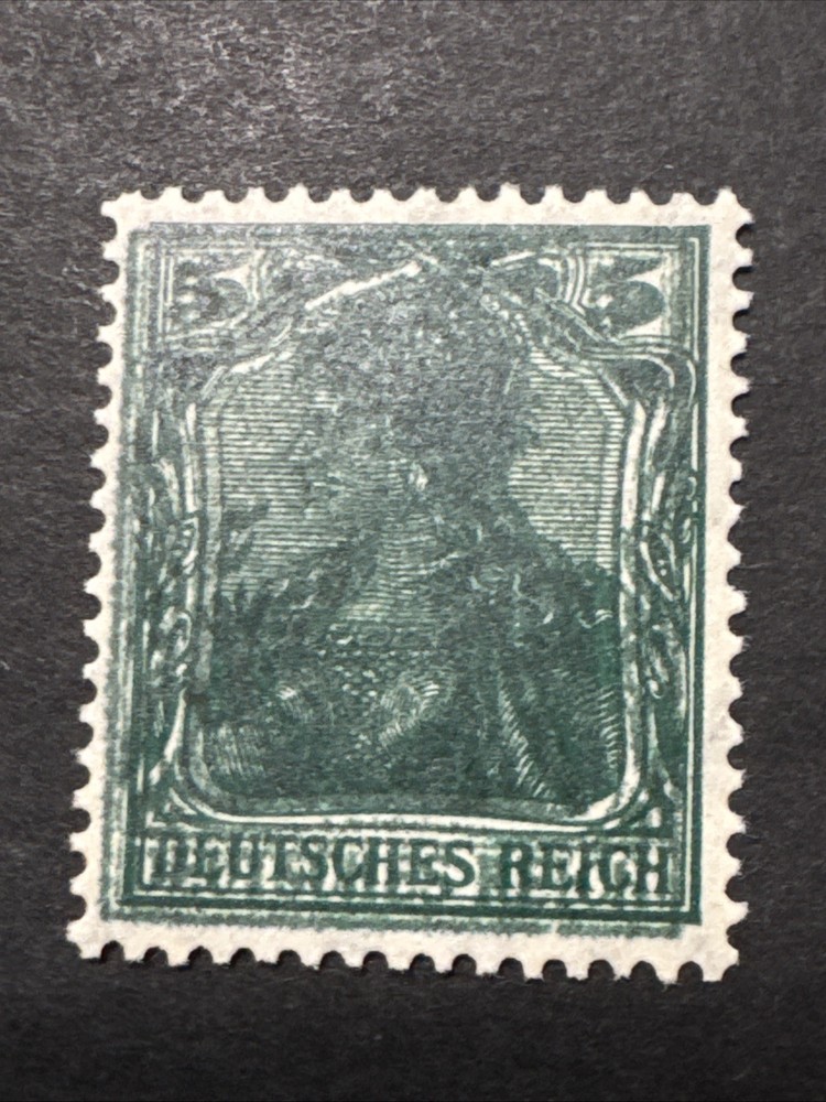 1915 Germany 5 Pfennig Germania MNH OG Error Printing Rare WMK Signed Old Stamp