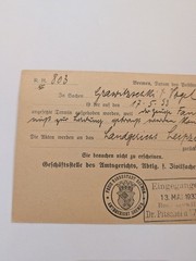 Germany Third Reich 1933 Official Postal Card Bremen Justice