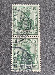 Stamps Germany Deutsches Reich Germania 2x 5 Pfennig 1913 Mi. Nr. 85 [🇩🇪39675]