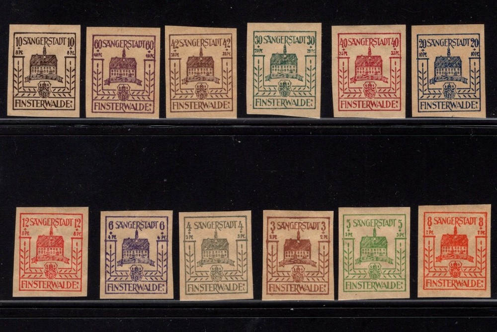 Finster Walde 1 – 12 – Local Stamp Singles. Set Of 12 MNH. OG. #02 FINST1s12a