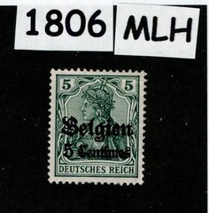 MLH Stamp Sc N2 Germany Occupation WWI 1914-1918 Belgium – Belgien #1806