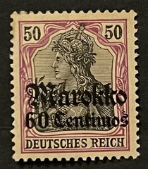 Travelstamps; GERMANY OFFICES IN MOROCCO OP STAMPS Sc #52 WMK MINT OG H