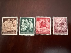 German Empire Charity Stamps – SC B253-256 Mother and Child 1944 MH