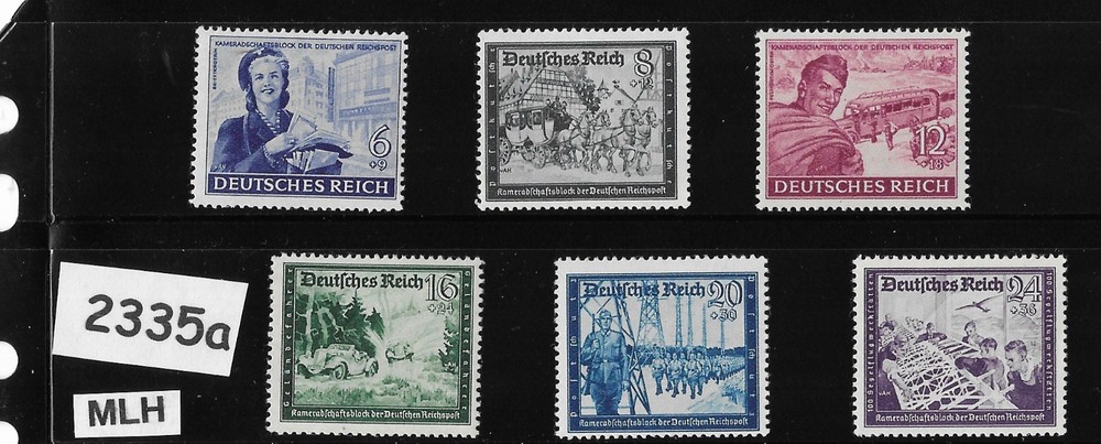 MH stamp set B272-277 / Hitlers Culture fund Third Reich Germany 1944 #2225a