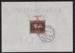 DR: THE BROWN RIBBON, BLOCK 10 STAMPED, ESST MUNICH 1.8.1937