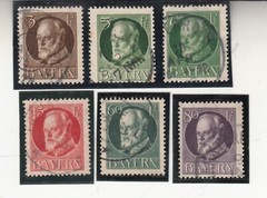 Bavaria Bayern 1914-19. King Ludwig III. 3, 5, 71/2, 15, 60, 80pf. Used