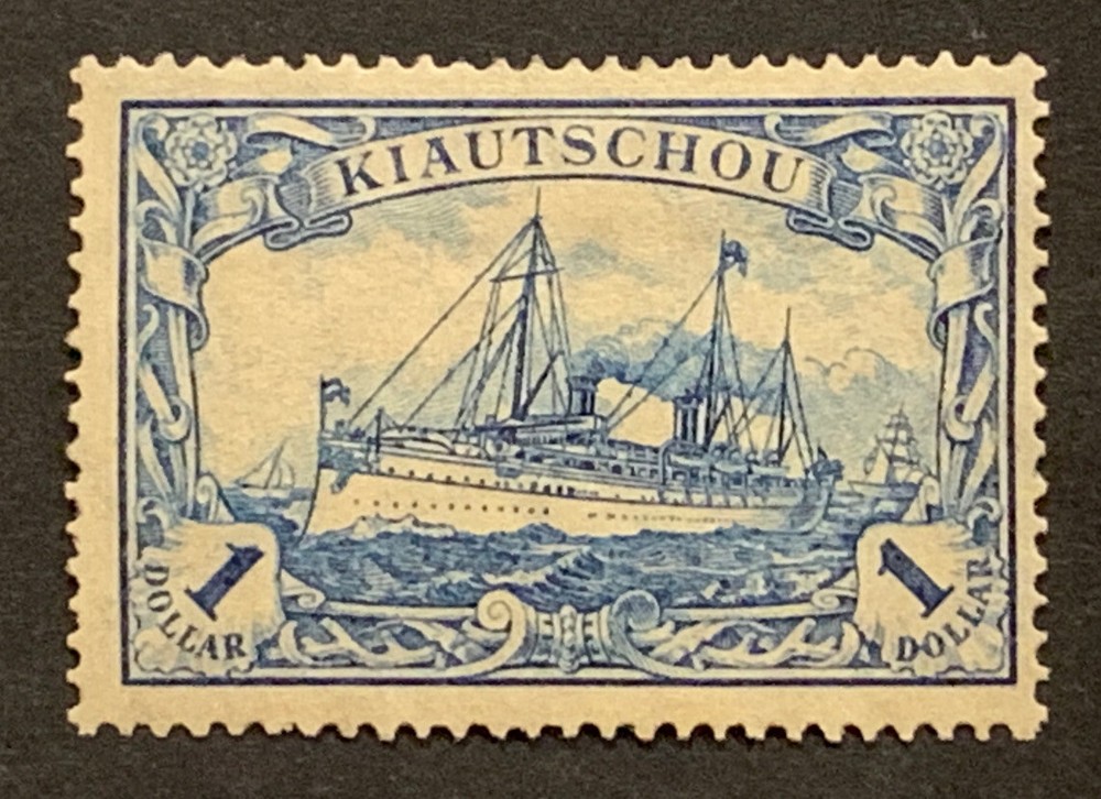 Travelstamps: Germany Kiautschou Stamps $1 Dollar Kaiser’s Yacht mint OG H WMK