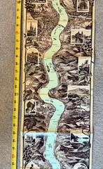 Late 1890s Der Rhein Von Mainz Bis Köln 76 Inch Rheinpanorama Map Fully Intact