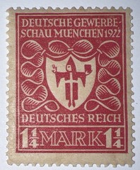 Travelstamps: Germany Stamp Sc# 212/ Mi 199 Sg 118 Arms of Munich 1 1/4m Mognh