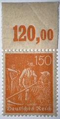 Travelstamps: 1921 Germany Stamp Deutsches Reich 150 Pfennig Michel Nr. 189 MNH