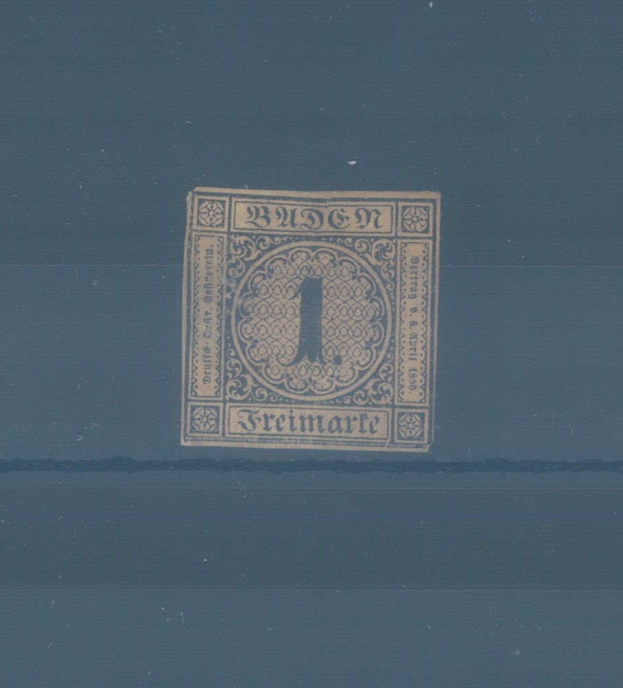 GERMANY Old States BADEN 1851-1852 1L LH-OG (CV $400 EUR350)
