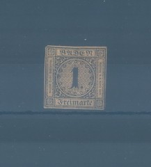 GERMANY Old States BADEN 1851-1852 1L LH-OG (CV $400 EUR350)