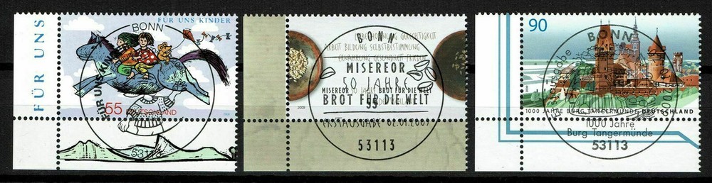 Bundle 2693, 2711, 2712, Corner 3 stamped, Mi. 3.60