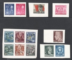 GERMANY DDR DEMOCRATIC REPUBLIC 1954-1956 SINGLES FROM MINI SHEETS PERFECT MNH