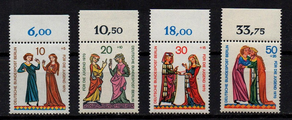 GERMANY, SCOTT # 9NB70-9NB73, MNH SET – MINNESINGERS 1970, BENEFIT YOUNG PEOPLE