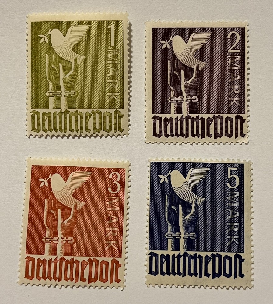 1947-48 GERMANY STAMPS SET #574-577 PEACE DOVE MH OG TRI-ZONE OCCUPATION