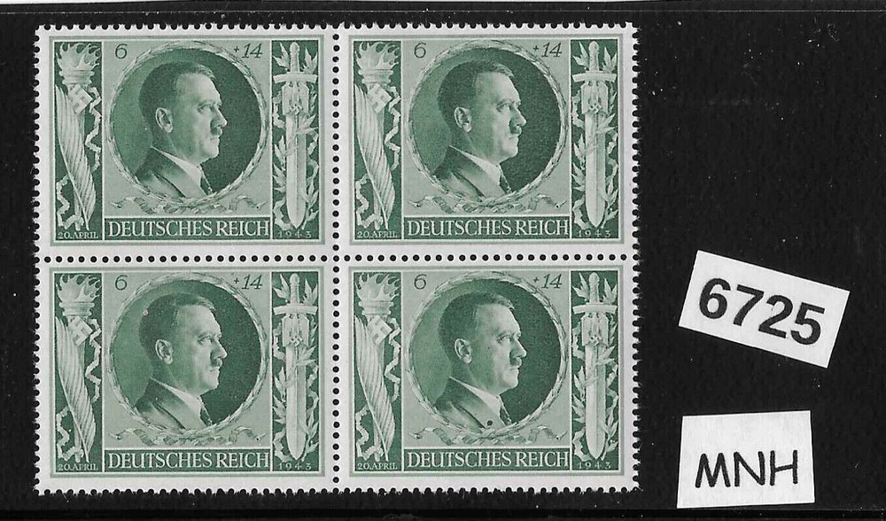 #6725 MNH Adolf Hitler block B232 / 1943 Birthday / Germany Third Reich / WWII