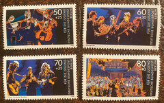 Germany Berlin stamps 1988 – Young people playing music – MNH – Sc#9NB-257-260