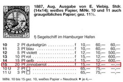 GERMANY HAMBURG 1887 classic Local Privat Post mint. Mi#15 CV€15
