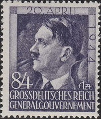 SALE Stamp Germany Poland General Gov’t Mi 117-9 Sc NB33-5 WWII Hitler 1944 MNH