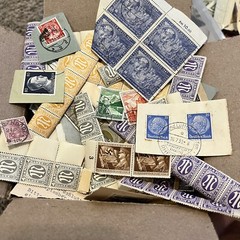 GERMANY BOX LOT OF STAMPS FANCY CANCELS, MINT STRIPS, HITLER, HYPERINFLATION #1