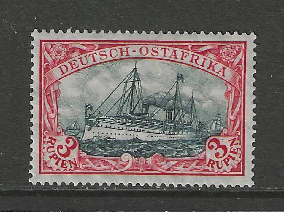 1908 German colonies East Africa 3 Rupien issue mint* signed, $ 70.00