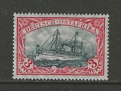 1908 German colonies East Africa 3 Rupien issue mint* signed, $ 70.00