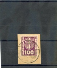 DANZIG Sc J15(MI P15Y)F-VF USED 1923 100pf DARK VIOLET, XALTHOF 03JA23 CDS $1250