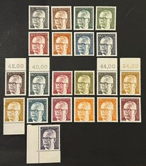 Travelstamps: Germany-Berlin Stamps Sc #1028-1044 President Heinemann MNH OG