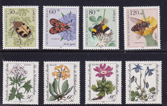 Berlin MNH ** 703-6 SC 9NB 204-7 & 712-5 SC 9NB 208-12 flowers insects
