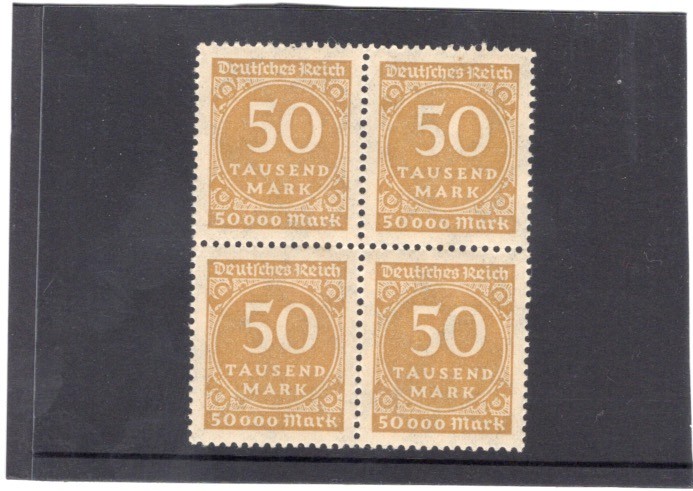 Deutsches Reich 1923 Inflation 50 Tausend Marks Block of 4 MNH Free Post