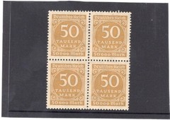 Deutsches Reich 1923 Inflation 50 Tausend Marks Block of 4 MNH Free Post