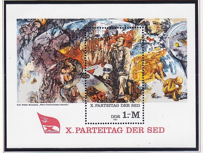 Germany DDR 2176 MNH 1981 When Communists Dream by Walter Womacka Souvenir Sheet