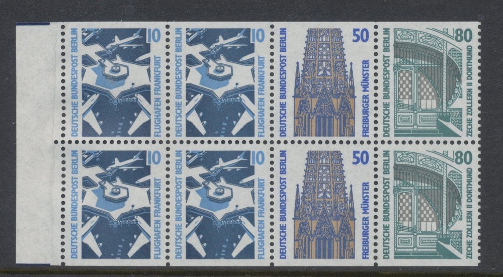 West Berlin Stamps 1987 Tourist Sites Booklet pane SGB778ab CV £39