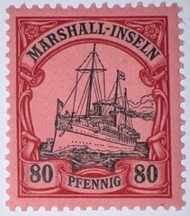 Travelstamps: GERMANY MARSHALL ISLANDS STAMPS Kaiser’s Yacht 80pf MOGH UNWMK