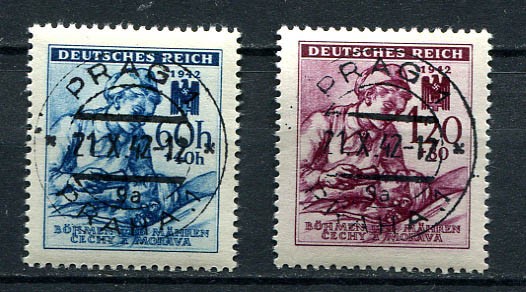 Bohemia and Moravia WW II : Red Cross set from 1942 – CTO