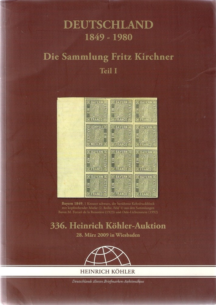 Auction Catalogue DEUTSCHLAND Sammlung FRITZ KIRCHNER Collection Classic Germany