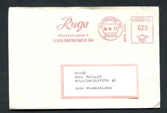Germany – BRD : Interesting cover from Hamburg 113 (00.10.77) – machine franking