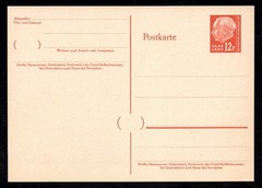 1957 Germany Saar Land postal stationery card 12 F unused
