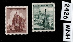 MNH Stamps Prague Castles & Cathedrals WWII Germany Occupation of BaM #2426