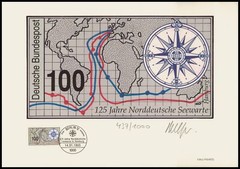 ART-EDITION 1992 GERMANY 1647 NORDDEUTSCHE SEEWARTE – HAND-SIGNED !!