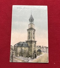 WW1 WWI Imperial German Deutsches Reich Hamburg Michaeliskirche Color postcard