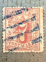 German State Hamburg 20 / 1865 Numeral Stamp / Used / Faults