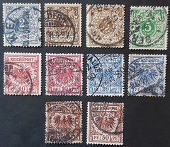Germany Wilhelm II 1889-1900 SG45-51b ten values from first Reichspost issue VGU